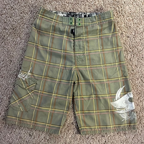 Tony Hawk Boys Size 7 (Large) Green Unlined Swim Trunks - Picture 1 of 7